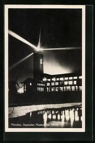 AK München, Deutsches Museum bei Nacht