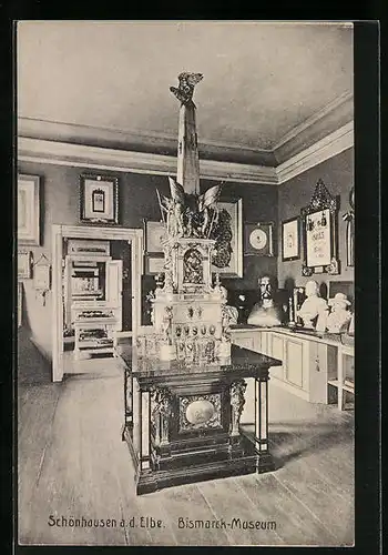 AK Schönhausen a. d. Elbe, Bismarck-Museum, Innenansicht