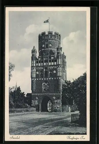 AK Stendal, Ansicht des Ünglinger Tores mit 