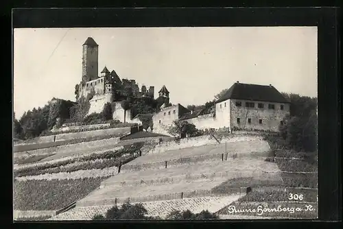 Foto-AK Hornberg, Ansicht der Ruine