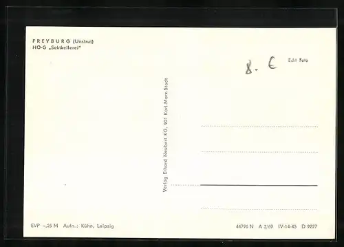 AK Freyburg /Unstrut, HO-Gasthaus Sektkellerei im Grünen