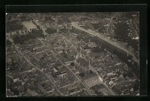 AK Mühlhausen, Marienkirche mit Umgebung, Fliegeraufnahme