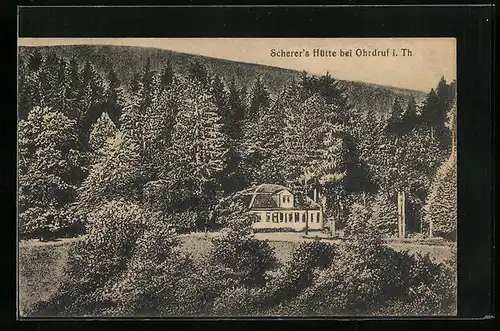 AK Ohrdruf i. Th., Gasthaus Scherers Hütte