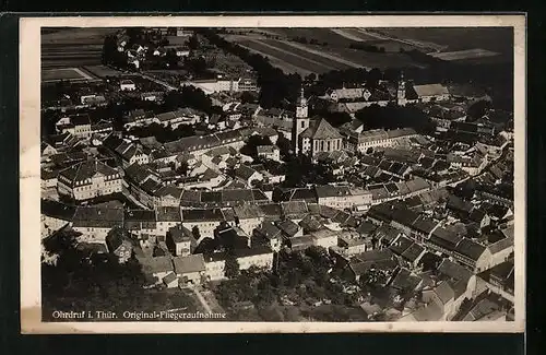 AK Ohrdruf i. Th., Fliegeraufnahme der Ortschaft