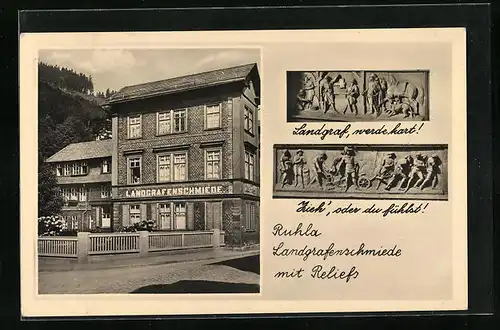 AK Ruhla, Landgrafenschmiede mit Reliefs
