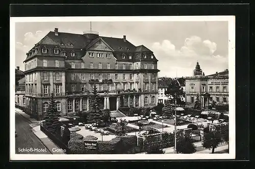AK Gotha, Ansicht des Schloss-Hotels mit Sonnenterrassen