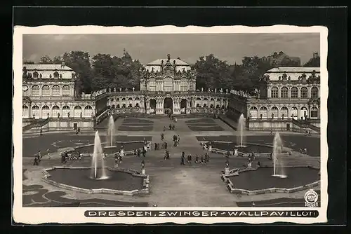 Foto-AK Walter Hahn, Dresden, Nr. 7605: Dresden, Blick zum Zwinger-Wallpavillon