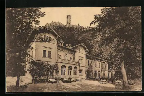 AK Rochlitz, Hotel und Pension Rochlitzer Berg, Friedrich-August-Turm