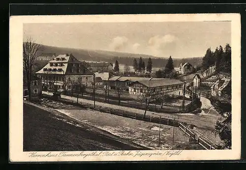 AK Jägersgrün /Vogtland, Herrenhaus Tannenbergsthal im Winter