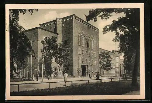 AK Chemnitz, Industrieschule mit Strassenpartie