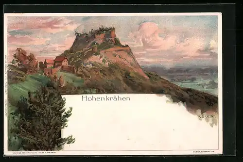 Künstler-AK Carl Biese: Hohenkrähen, Panorama