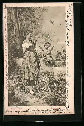 Künstler-AK Hans Zatzka: Geheimpost mit Amor