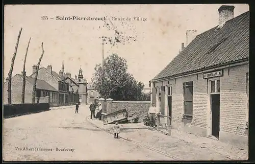 AK Saint-Pierrebrouck, Entrée du Village