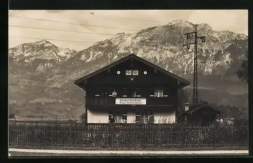 AK Bad Reichenhall, Kinder-Kurheim Jung Deutschland mit Bergpanorama