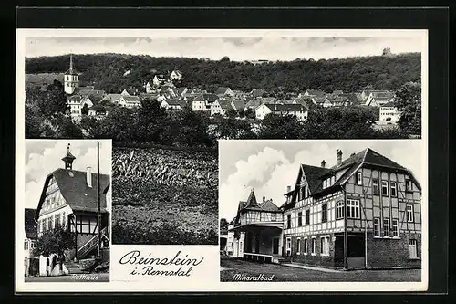 AK Beinstein i. Remstal, Mineralbad, Rathaus, Panorama
