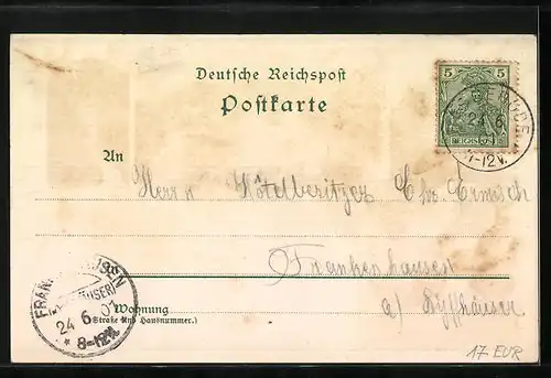 Lithographie Hasserode, Hotel Steinerne Renne, Logirhaus, Wasserfall, Ottofels
