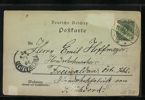 Mondschein-Lithographie Huy b. Halberstadt, Huysburg, Kloster-Kirche, Klosterthor
