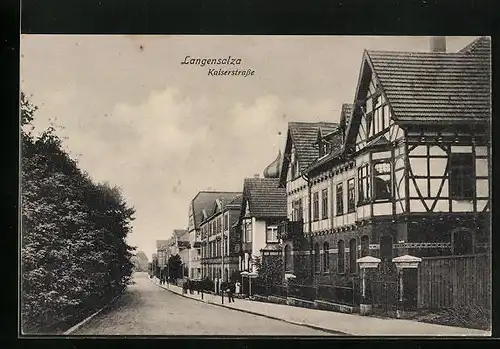 AK Langensalza, Kaiserstrasse mit Fachwerkhäusern