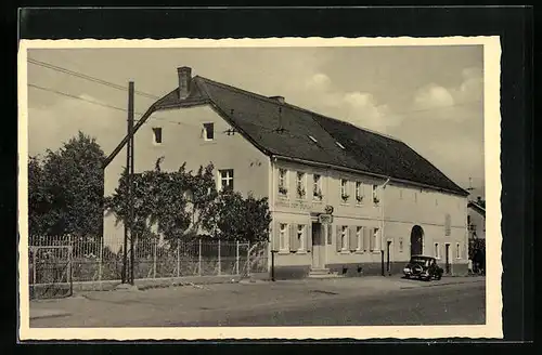 AK Riegelsberg-Hilschbach /Saar, Gasthaus zum Stumpen von der Strasse aus