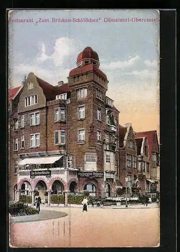 AK Düsseldorf-Obercassel, Restaurant zum Brücken-Schlösschen