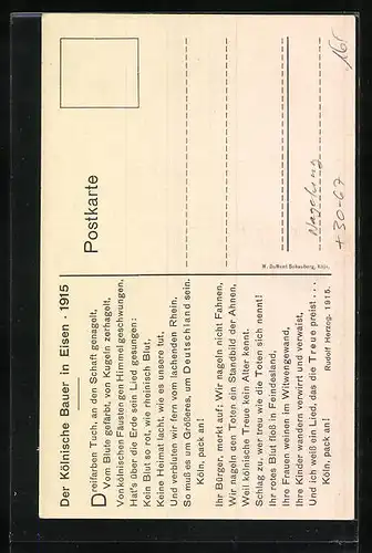 AK Köln, Nagelung des Kölnischen Bauern in Eisen 1915