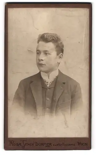 Fotografie Rosa Jenik, Wien, Mariatreugasse 6, Junger Herr im Anzug mit Krawatte