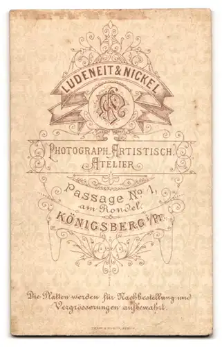 Fotografie Ludeneit & Nickel, Königsberg i. Pr., Passage 1, Portrait Soldat in Uniform Rgt. 59