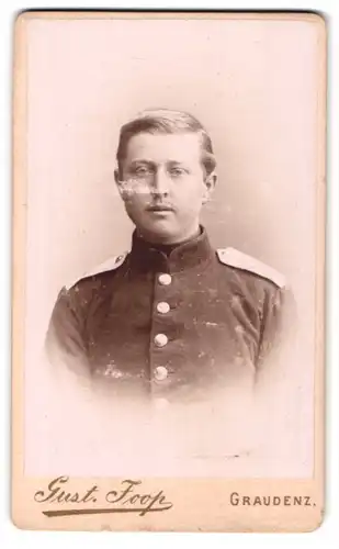 Fotografie Gust. Joop, Graudenz, junger Soldat in Uniform Rgt. 14