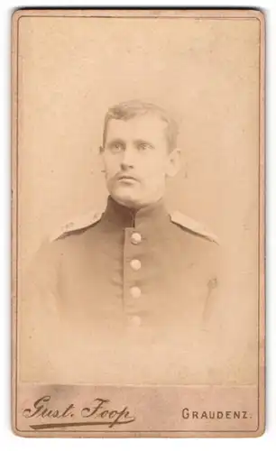 Fotografie Gust. joop, Graudenz, Graben-Str. 26, Soldat in Uniform Rgt. 14
