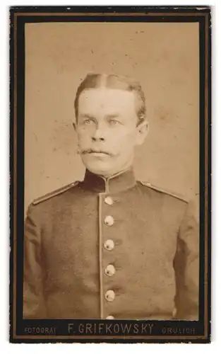 Fotografie F. Grifkowsky, Grulich, Soldat in Uniform