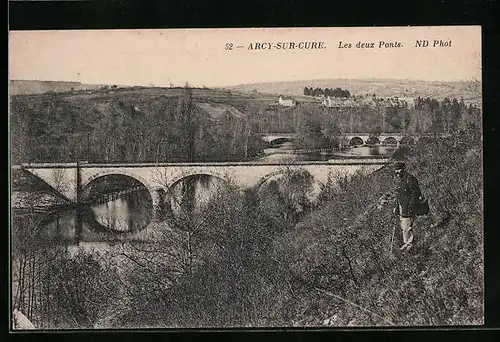 AK Arcy-sur-Cure, Les deux Ponts