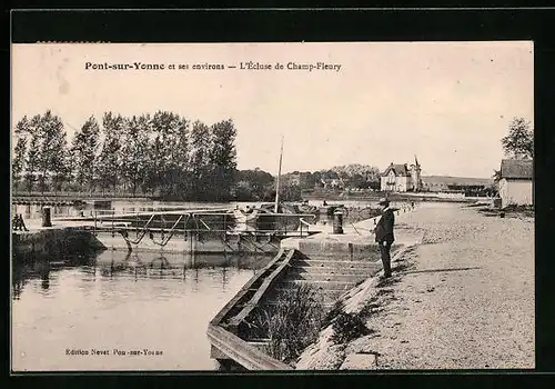 AK Pont-sur-Yonne, L'Ecluse de Champ-Fleury