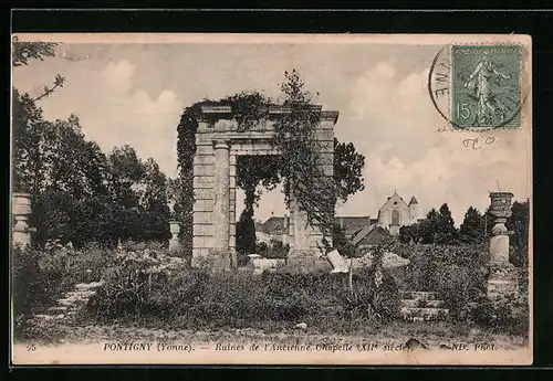 AK Pontigny, Ruines de Antienne Chapelle, XIIe siecley