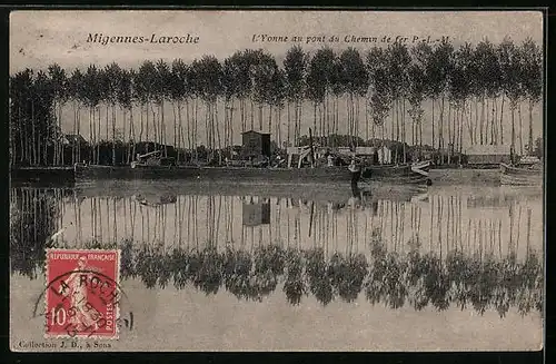 AK Migennes-Laroche, L'Yonne au pont du Chemin de fer P.-L.-M.