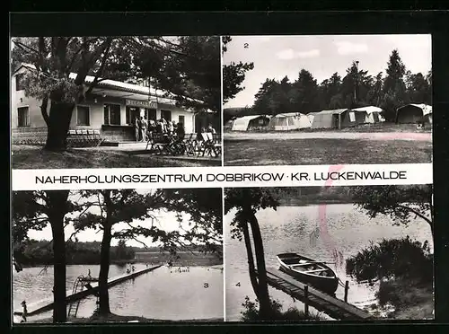 AK Dobbrikow, Urlauber im Naherholungszentrum, Konsum-Gaststätte Seepalette