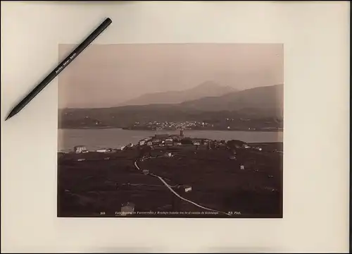 Fotografie ND Phot - Neurdein Freres, Paris, Ansicht Fuenterrabia, Hendaya tomada des de el camino de Guadalupe