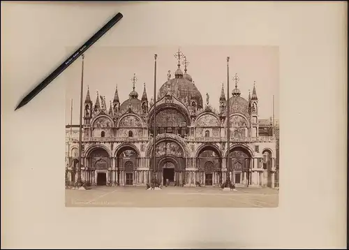 Fotografie Giovanni Battista Brusa, Venezia, Ansicht Venedig - Venezia, Chiesa S. Marco - Facciata