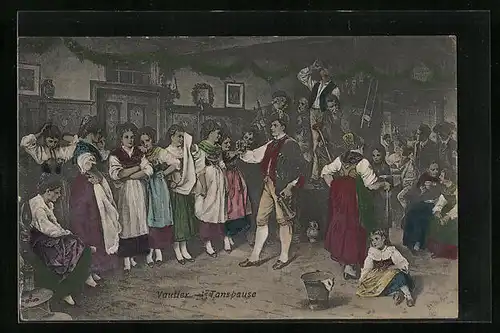 Künstler-AK Tanzpause beim Fest auf den Dielen