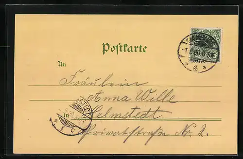 Mondschein-Lithographie Hamburg-Neustadt, Alter Jungfernstieg bei Nacht mit Strassenbahn