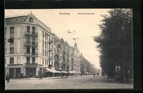 AK Hamburg, Hoheluft-Chaussée mit Passanten