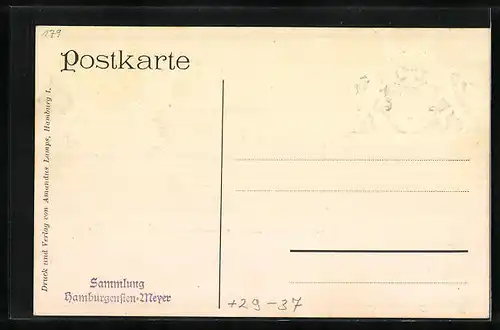 Passepartout-Lithographie Hamburg-Rotherbaum, Die alte Kaserne beim alten Wandrahm, Wappen