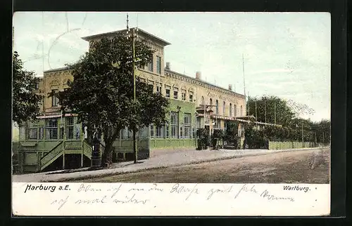 AK Hamburg-Harburg, Strassenpartie mit der Wartburg