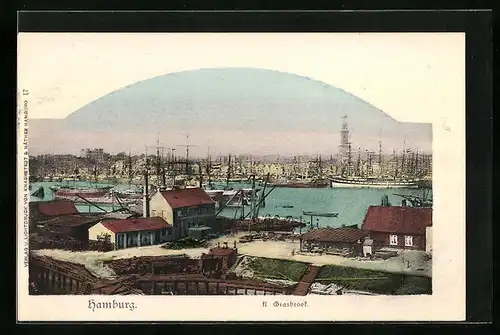 AK Hamburg-Grasbrook, Schiffe im Hafen