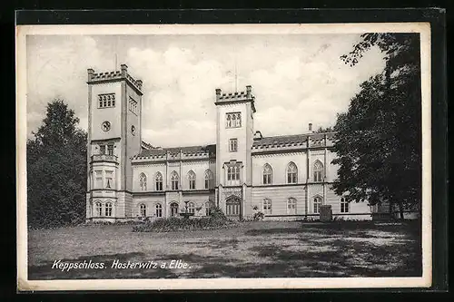 AK Dresden-Hosterwitz, Keppschloss mit Anlage