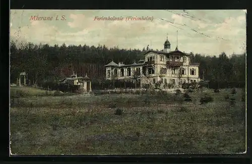 AK Meerane i. S., Ferienkolonie im Wald