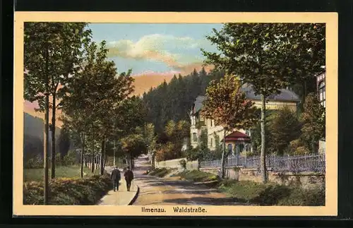 AK Ilmenau, Waldstrasse im Herbst