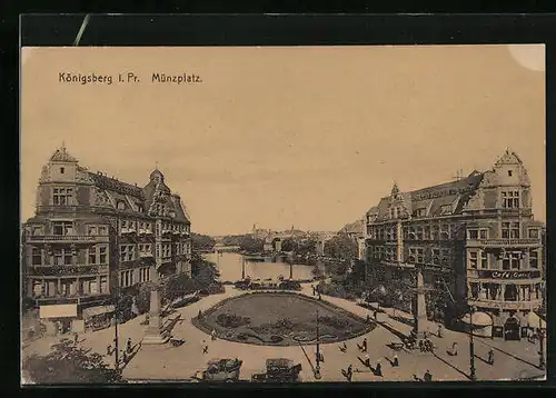 AK Königsberg /Pr., Münzplatz aus der Vogelschau