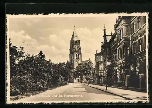 AK Dessau, Der Funkplatz und die Petruskirche
