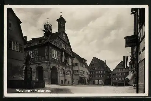 AK Waiblingen, Denkmal am Marktplatz