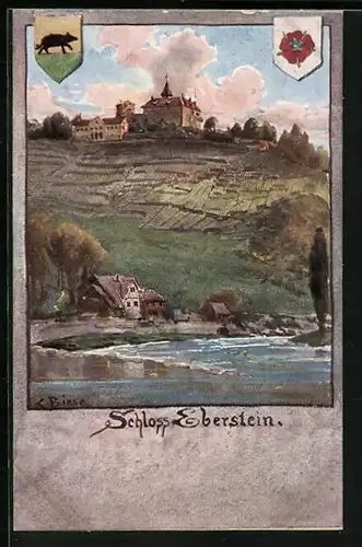 Künstler-AK Carl Biese: Blick auf Schloss Eberstein